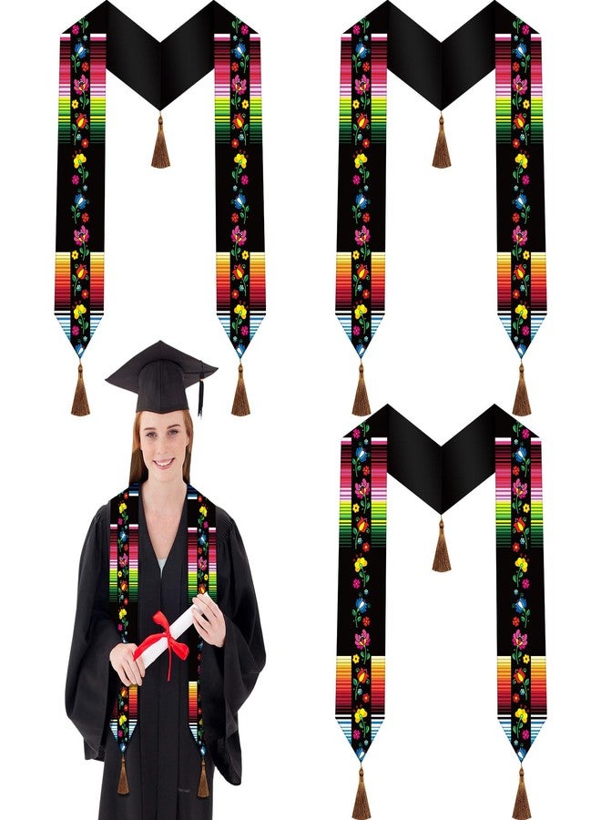 Glitopper 3 Pcs Class of 2025 Mexican Graduation Stole Mexican Graduation Sash Hispanic Serape Stole Serape Scarf Gift for Graduation's Day - Image 1